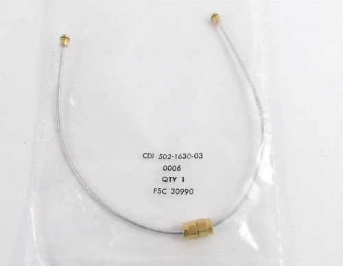 10&#034; RF Coax Microwave Silver Flex Cable, SMA Gold Contacts Tensolite 502-1630-03