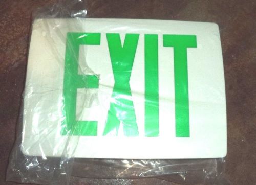 NEW Lithonia Lighting 2-Sided White &amp; Green Die-Cast LED EXIT Sign