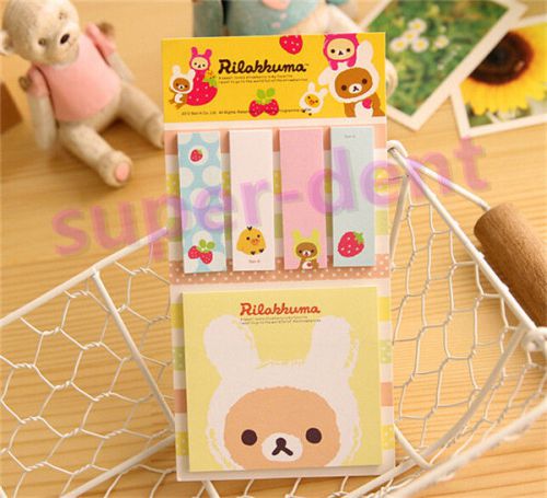 New Strawberry Bear Sticker Bookmark Point It Marker Memo Post Flags Sticky Note