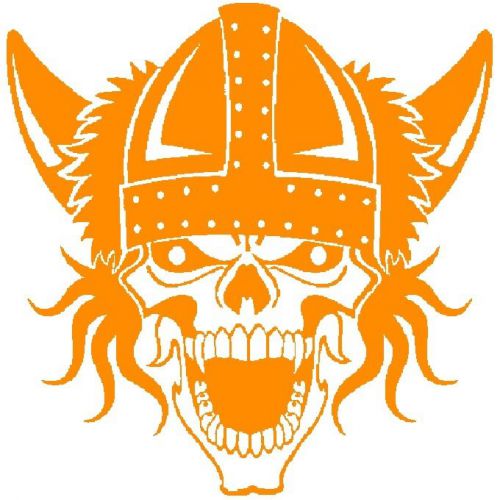30 Custom Orange Viking Skull Personalized Address Labels
