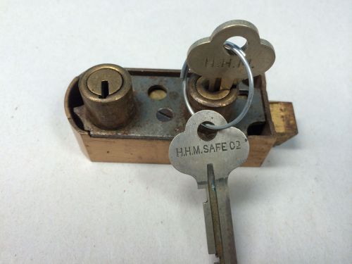 Locksmith H.H.M. L.H. Small Safety Deposit Box Lock w/ Renter Key