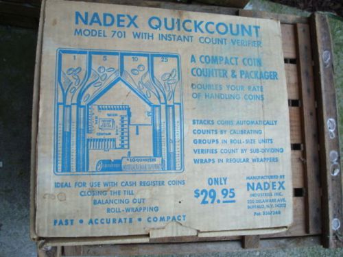 Vintage Nadex Quickcount 701 Coin Counting sorting tray w original box