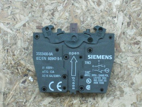 NEW out of package Siemens 3SB3 400-OA 3SB34000A 2 pole contact block