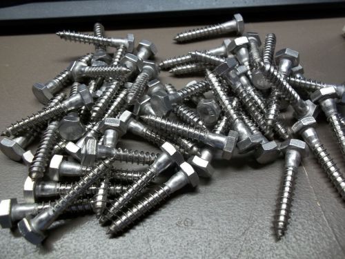 Stainless steel lag screws hex head  1/4&#034; x 1 1/2&#034; ,  qty 50. fast shipping for sale