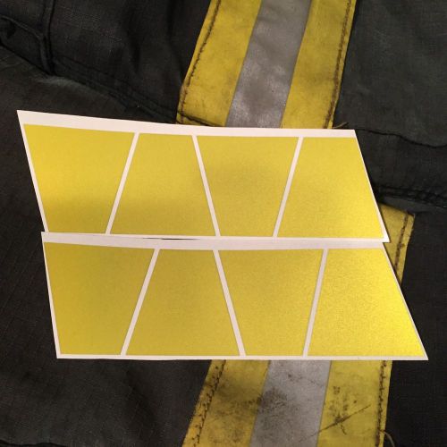 Reflective fire helmet tets 8 pack tetrahedrons fire helmet stickers --yellow for sale