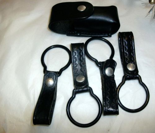 Leather duty boston 5527 flashlight/spray holder, 4 flashlight ring holders for sale
