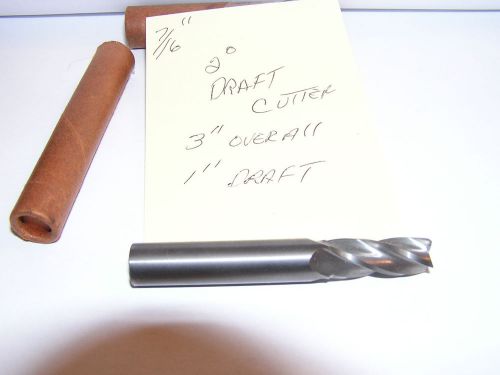 DRAFT CUTTER 7/16&#034; SOLID CARBIDE - BIG DIA. .407 - SMALL DIA. .372 DIA.