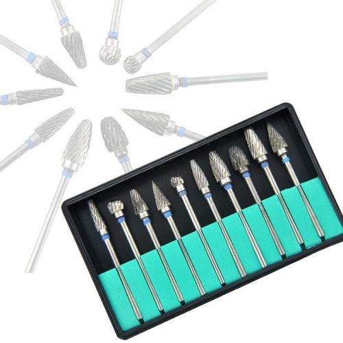 Bid! Tungsten Steel Dental Burs Lab Burrs Tooth Drill 10 pcs/ Pack new