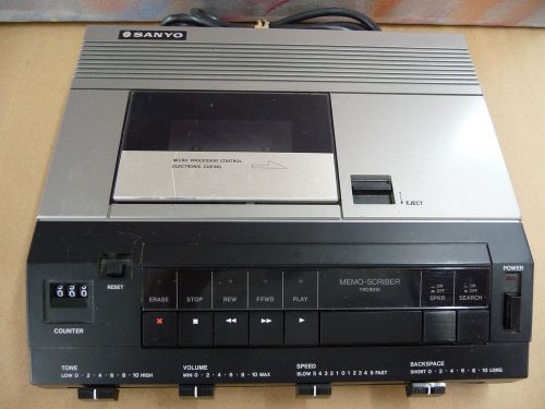 Sanyo Memo-Scriber Standard Cassette Transcriber TRC9010 Dictation Machine