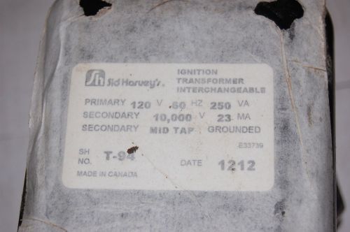 New Sid Harvey T-94 Oil Furnace Ignition Transformer Beckett