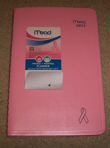 2015 pink weekly/monthly planner 5x8 breast cancer calendar month-week-at-glance for sale