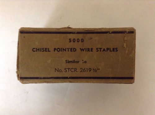 Brand Unknown Box Of 5000 Chisel Pointed Wire Staples No. STCR. 2619 1/2&#034; Inch