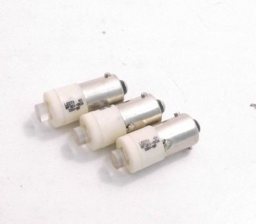 Lot of 3 LEDtronics LED Bayonet Miniature Bulbs - T3 1/4  (Ba9s) 24/28VDC - Prepaid
