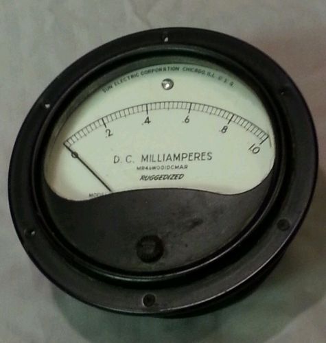 VINTAGE Sun Electric Corporation D.C. MILLIAMPERES Meter Model 4R1M