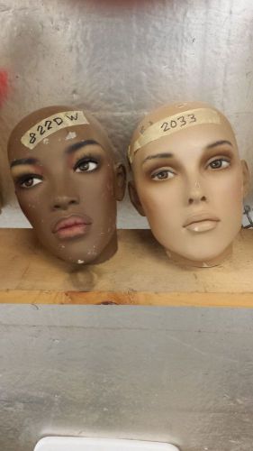 mannequin heads used female salt-n-peppa duo twins pair