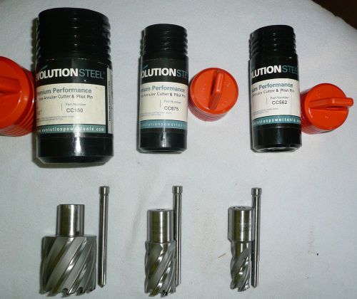 Performance cyclone cutter &amp; pilot pin-set of 3-1 1/2 -7/8-9/16- new for sale
