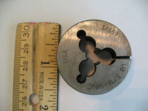 Union Butterfield Round Adjustable Threading Die, 5/16-18 NC, 1 1/2&#034; OD USA