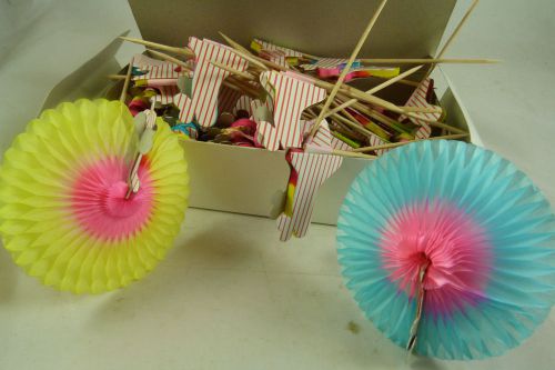 Hawaii Party Umbrella Parasol Toothpick Fruit Appetizer Tropical Drink Bar LOT