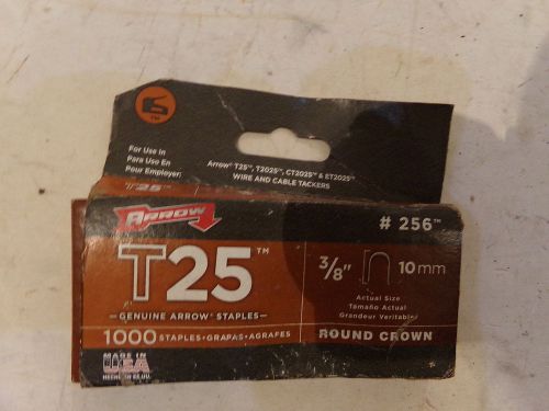 ARROW T25 Round Crown Staples, 3/8&#034;/10mm; 1000/pk - NEW (BOX HAS SOME DAMAGE)