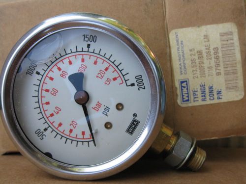 Wika 213.53S 2.5  0-2000 PSI Stainless Glycerine Filled Pressure Gauge 9795698