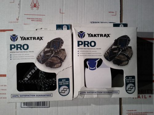 LOT OF 2- YAKTRAX PRO ICE TRACTION DEVICE FOR SHOES/BOOTS - 1xMEDIUM - 1x XLARGE
