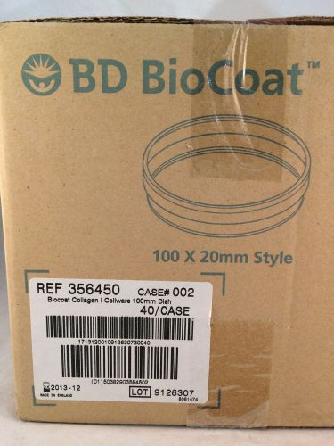 Box of 40 BD Biocoat Collagen Cellware 100mm Dishes 356450 NEW!