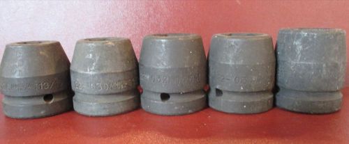 5 ARMSTRONG 1&#034; Drive  IMPACT SOCKET SET 13/16&#034; &gt; 1-3/16&#034; +/- 22 Series ALL NEW!