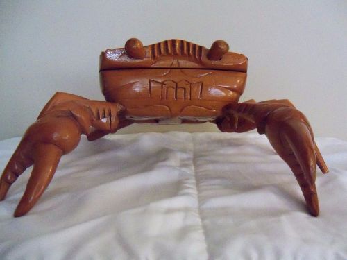 Wooden Crab Buisness Card Holder ( or hide place)