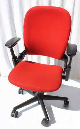 EXECUTIVE  CHAIR by STEELCASE LEAP V2 FULLY LOADED in RED Fabric ERGONOMIC (#4)