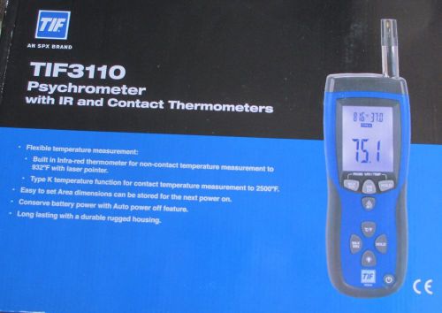TIF3110 TIF 3110 Psychrometer IR Thermometer Temp Humidity SPX with Case New