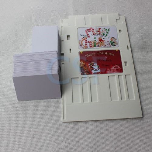 Inkjet pvc card starter set -100x inkjet id card+1x id card tray for epson r200 for sale