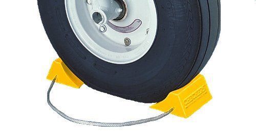 Tigerchocks ac201 urethane lightweight commercial aviation wheel chock  yellow for sale
