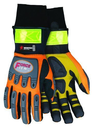 Mcr safety hv200xxxl forceflex high visibility clarino synthetic leather gloves for sale