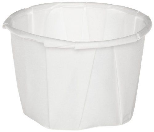 Genpak F125 1.25-Ounce Capacity 1-1/8-Inch Height White Color Pleated Paper Port