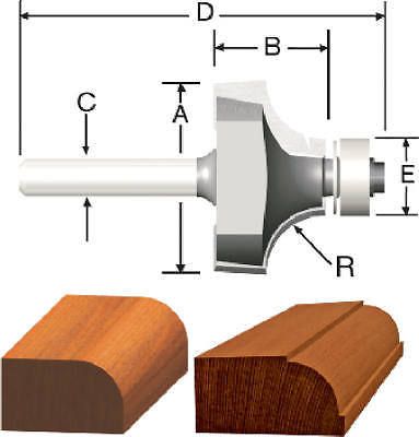 Vermont American 23133 Roundover Or Beading Router Bit-5/16&#034; ROUNDOVER BIT