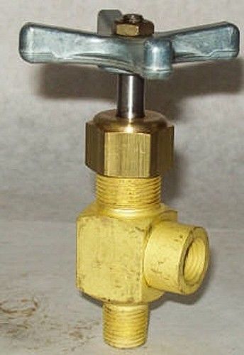 Deltrol 1/4&#034; 3000 psi brass angle needle valve s201b3 for sale