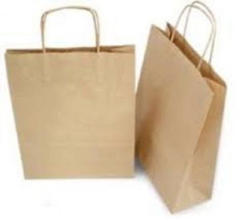 50 13x7x17 Kraft Brown Paper Handle Shopping Gift Merchandise Carry Retail Bags