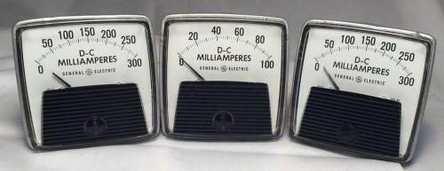 Lot 3~ge general electric 0 to100 &amp; 300 milliamperes dc panel meter - dw-91 for sale