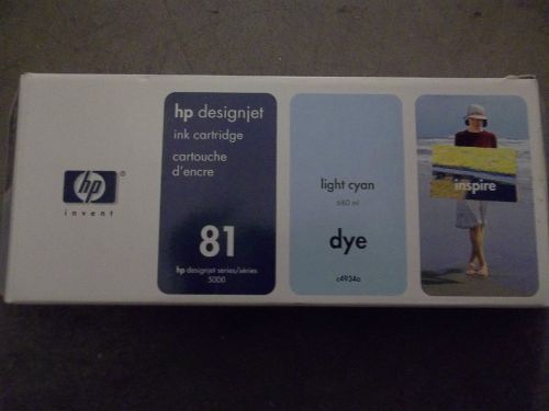 C4934A GENUINE HP 81 Dye Ink Cartridge Designjet 5000 Series,Light Cyan, expired