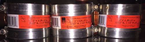 Band-Seal Coupling CK22 2&#034; C.I. , PL, ST to 2&#034; Copper (LOT OF 3)