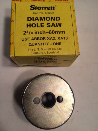 Starrett, 2 3/8&#034; dia. diamond edge hole saw, edp #56732 for sale
