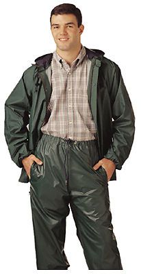 TINGLEY RUBBER PVC on Nylon Rainwear Suit, Green, XL