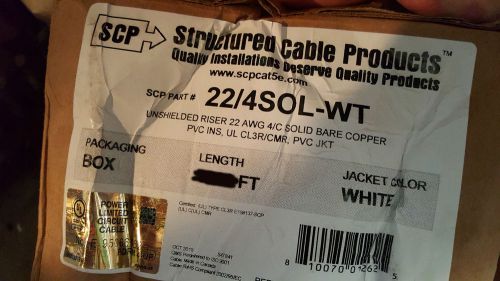 Structured Cable Products 22/4SOL-WT 22/4C Solid Control/Media/Comm Wire/50ft