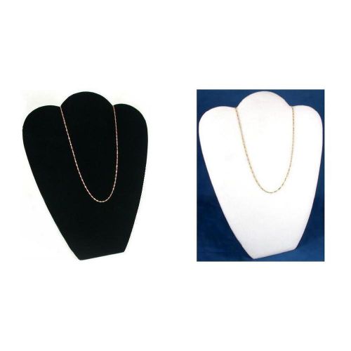 Black &amp; White Velvet Necklace Chain Jewelry Display Easel Bust Kit 2 Pcs