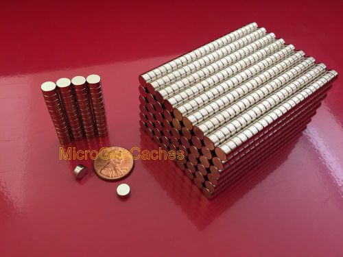500 - 1/4 x 1/8&#034; strong rare earth neodymium disc magnets 6 x 3mm magnet for sale