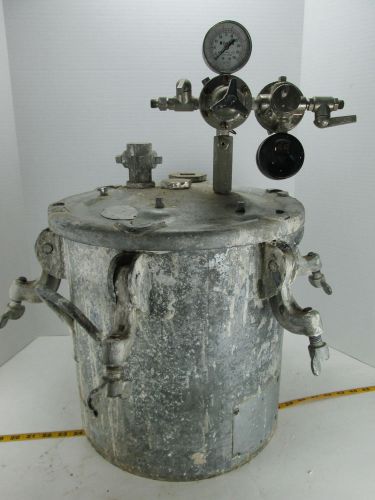 Large devilbiss pressure paint glue pot tank with binks gauges sku e for sale