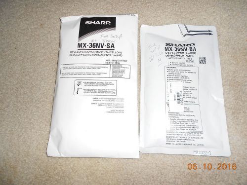 Genuine Sharp MX-36NV-BA and MX-36NV-SA Developer Set Cyan,Magenta,Yellow, Blk
