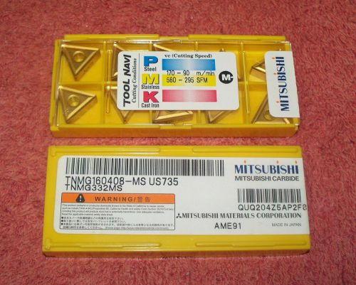 MITSUBISHI   CARBIDE  INSERTS    TNMG 332 MS   GRADE  US735   SEALED  PACK OF 10