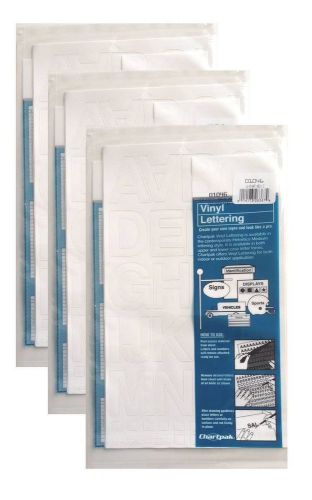 Chartpak 1-1/2-inch White Stick-on Vinyl Letters &amp; Numbers (01046), 3 PACKS