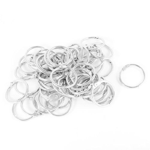Uxcell 30mm openable metal spring o-ring loose leaf ring, 50 pieces for sale